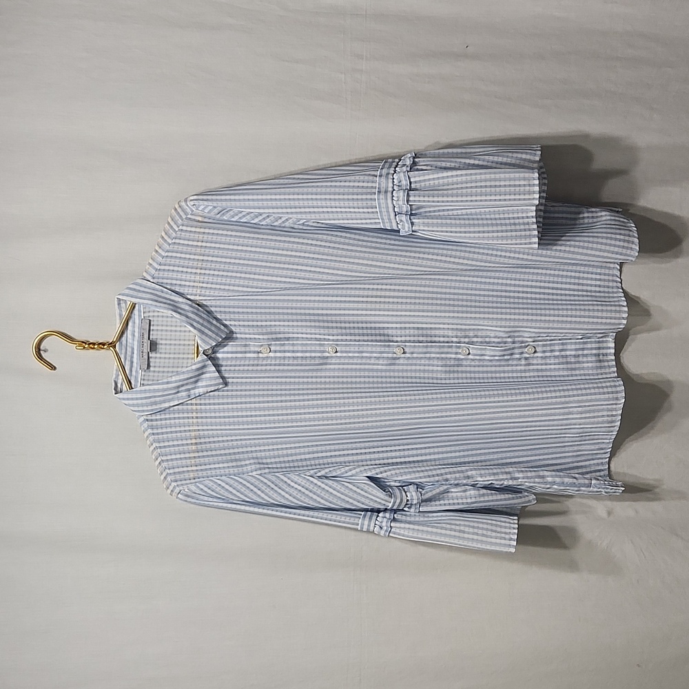 Ruffle Sleeve Button Down